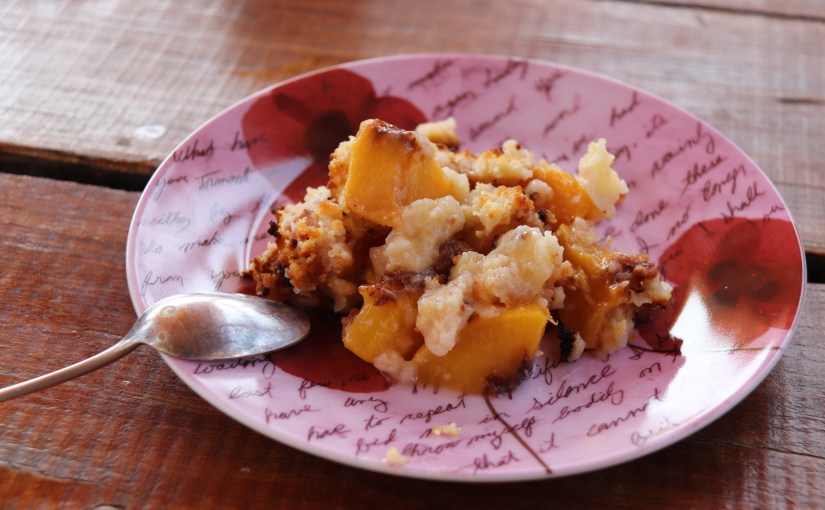 Crumble aux pêches de&nbsp;Chloé