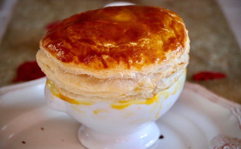 Montgolfière de lotte et gambas au&nbsp;safran