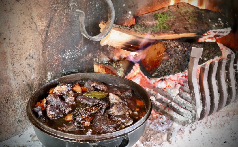 Bœuf bourguignon à la cheminée (cuisson&nbsp;24h)
