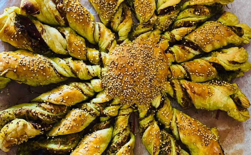 Tarte soleil au pesto et jambon&nbsp;fumé